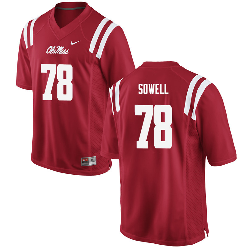 Bradley Sowell Ole Miss Rebels NCAA Men's Red #78 Stitched Limited College Football Jersey GMM4658TJ